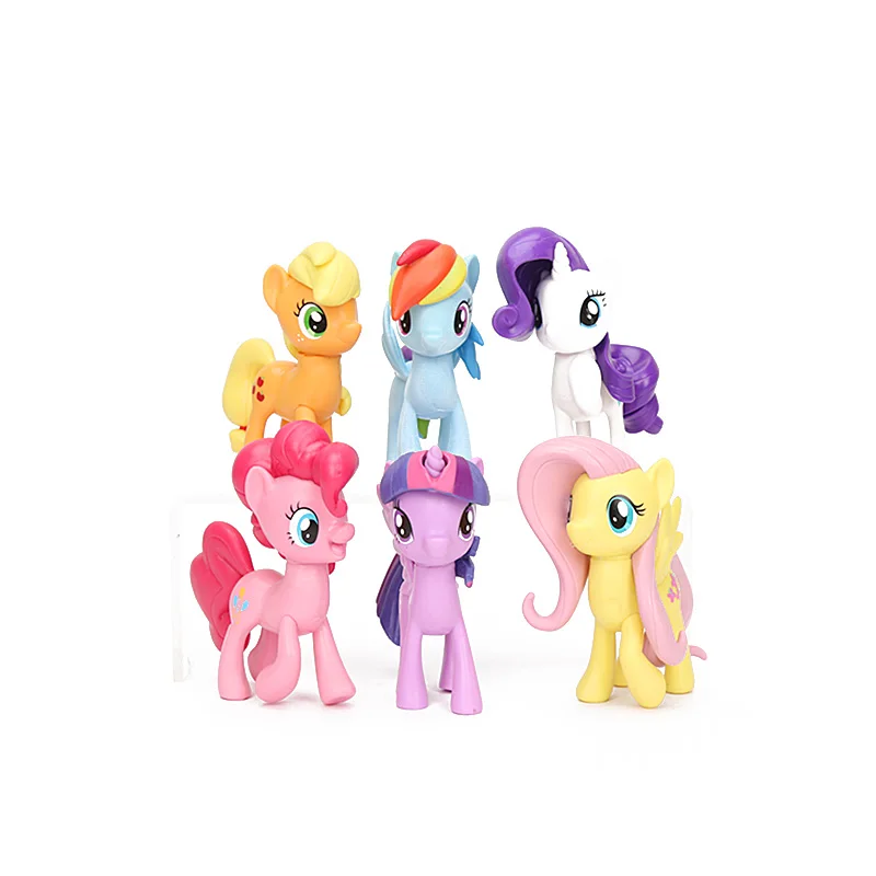 9cm Mano Mažai Pony Žaislai, Ventiliatorius Versija Vaivorykštė Brūkšnys Twilight Sparkle Pinkie Pie Fluttershy Applejack Veiksmų Skaičius Kolekcijos Modelis