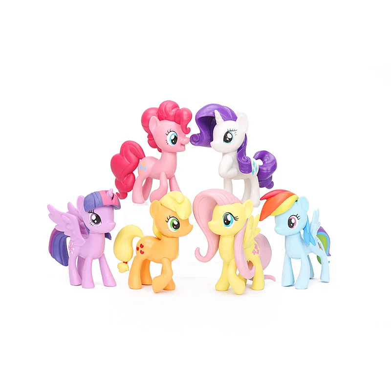 9cm Mano Mažai Pony Žaislai, Ventiliatorius Versija Vaivorykštė Brūkšnys Twilight Sparkle Pinkie Pie Fluttershy Applejack Veiksmų Skaičius Kolekcijos Modelis