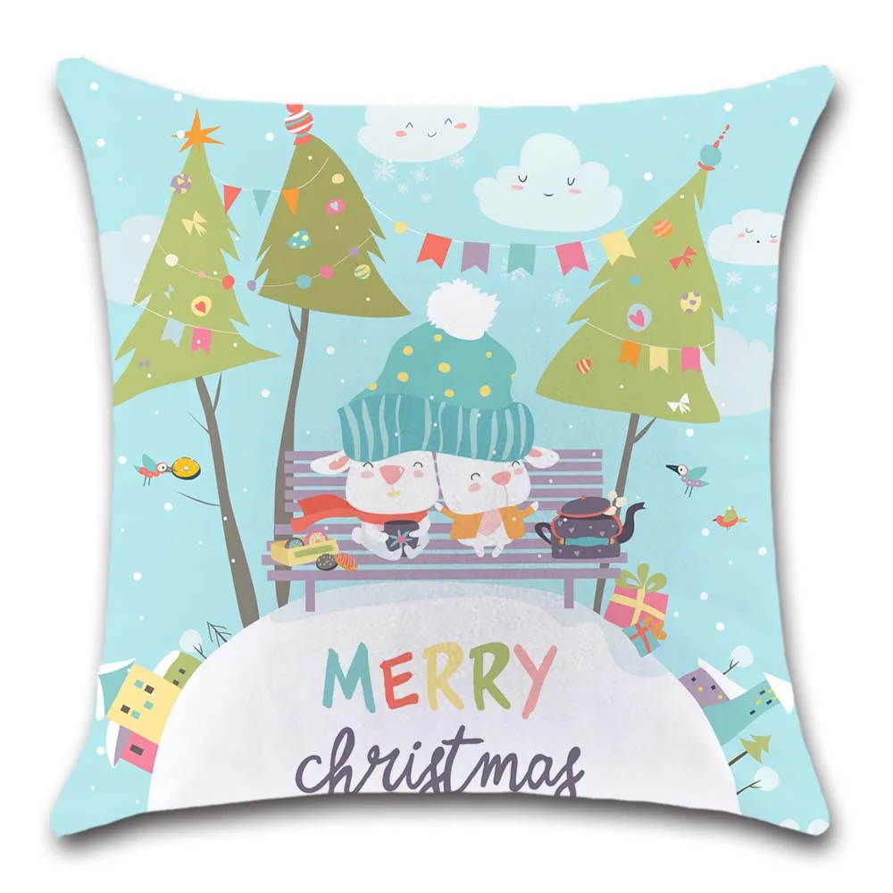 Linksmų Kalėdų Pink cartoon Santa Claus Pagalvėlė Padengti Dekoratyvinių sweet Home sofa-parduotuvė sėdynės draugas vaikams, miegamojo dovana užvalkalas