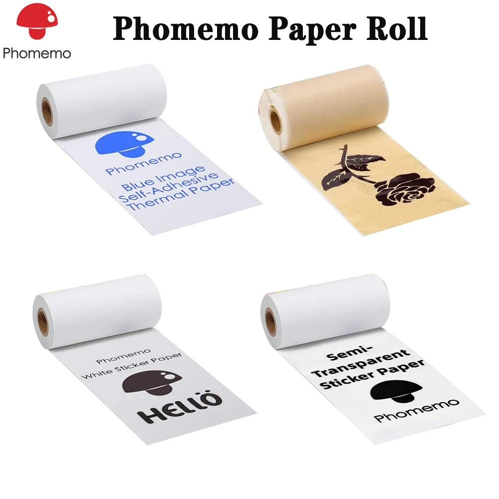 Phomemo Popieriaus Ritinį Spausdinimui Lipdukas, Terminė Lipni Foto Etiketės, Pigus Popierius Phomemo M02/M02S/M02Pro Kišenėje Spausdintuvą