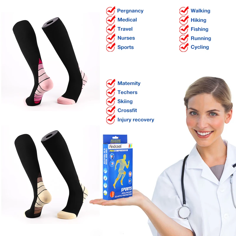 YISHENG Medicininės Paramos Kojos Blauzdos Kojines, skirtas Sergantiems Varikoze, Suspaudimo Puskojinės Wrap Kojos Formuojant Vyrams, Moterims
