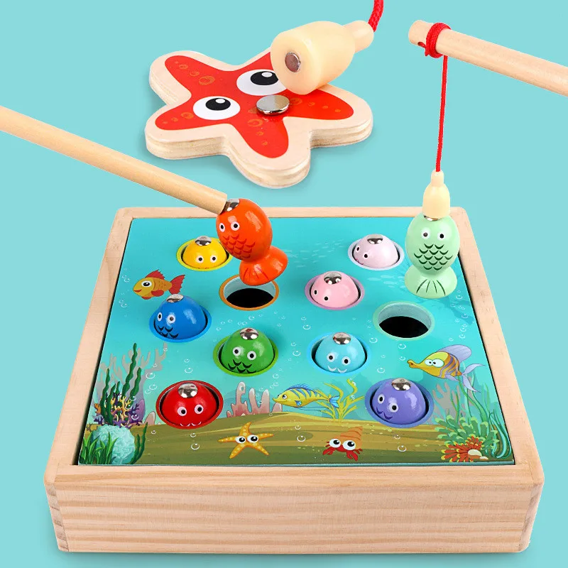 2019new Vaikų Švietimo Žaislai, Mediniai Magnetinis Žaidimas Žvejybos Žaidimas Vaikams 3d Žuvies Vaikų Švietimo Lauko Juokingas Žaislas Dovana