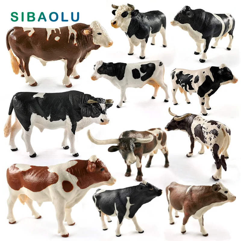 Naujas Didelis Karvės Modeliavimo Ūkyje Galvijų Jautis Jautis statulėlės Gyvūnų modelio, namų dekoro miniatiūriniai pasakų sodo puošmena šiuolaikinės priedai