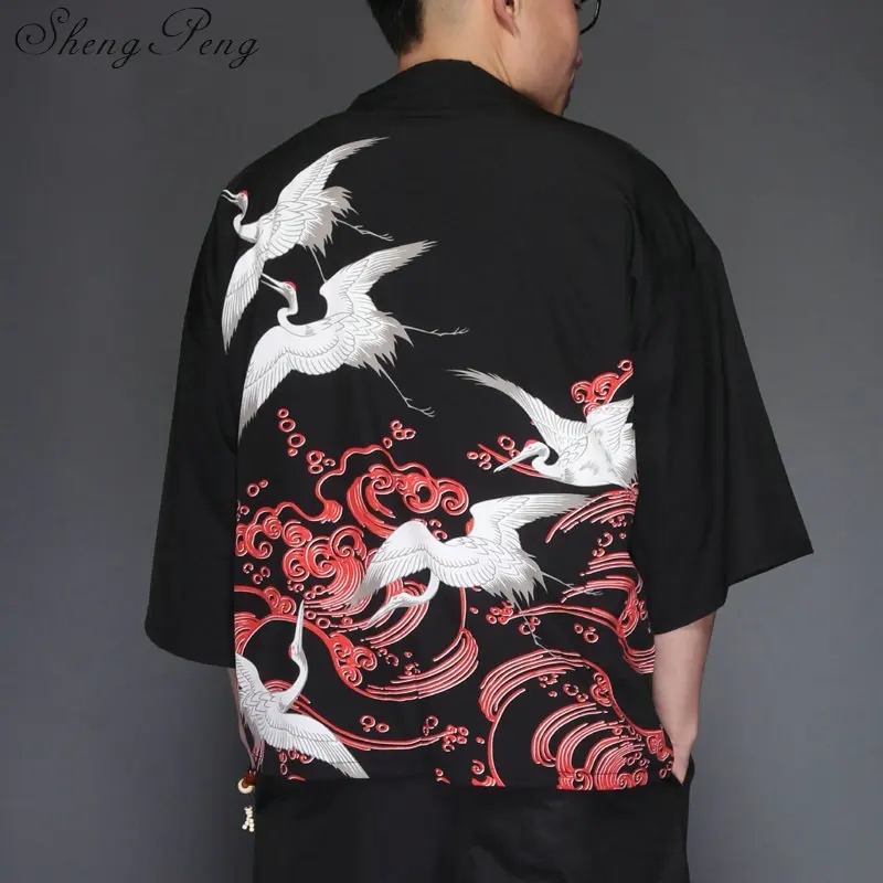 Tradicinis japonų vyrai drabužių mens yukata japonijos kimono vyrų tradicinės kinų palaidinė kinijos viršuje CC410