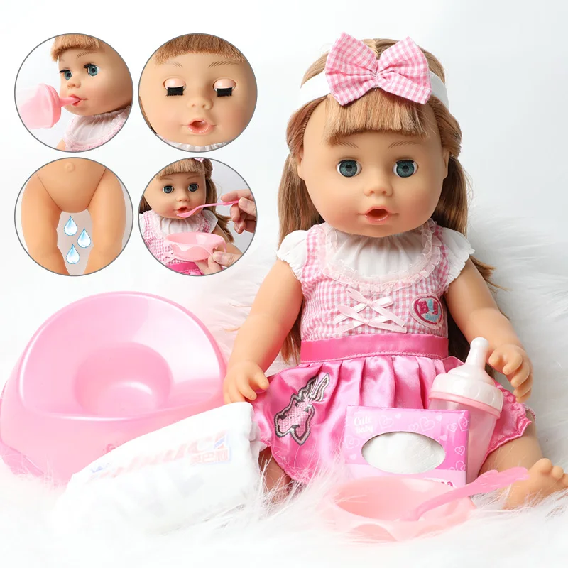 46cm tikroviška reborn Baby doll Drabužių Mados dress 18 colių Realus Minkšto silikono ilgi plaukai Bebe lėlės, žaislai vaikams, dovanos