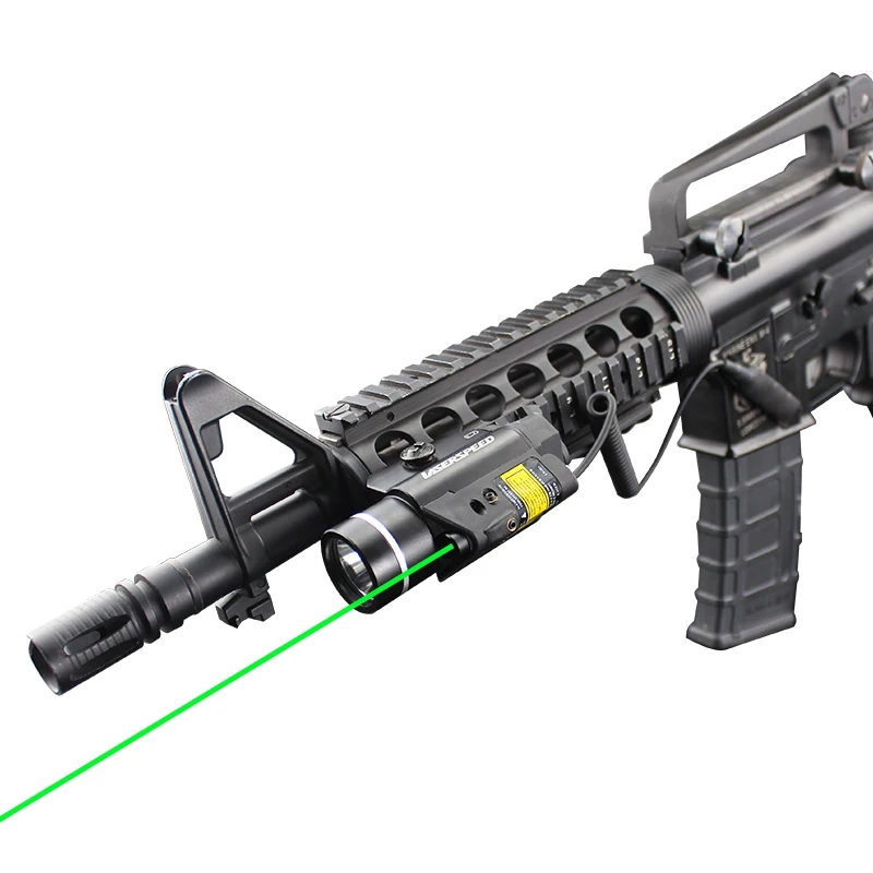 Laserspeed 2 in 1 Combo Taktinių Impulsų Žalia Lazerinis taikiklis su 450LM LED Žibintuvėlis Medžioklės Šautuvas ir Pistoletas Glock 17 19