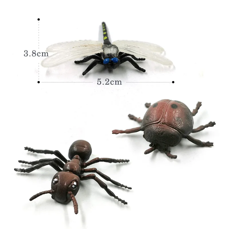 12pc Naujų Vabzdžių, Gyvūnų modelio veiksmų skaičius, Dragonfly Skorpionas voras Ant Žiogas Mantis Tarakonai karšto žaislų rinkinys vaikams