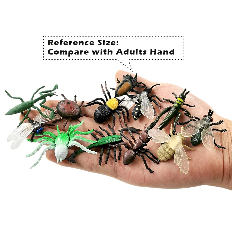12pc Naujų Vabzdžių, Gyvūnų modelio veiksmų skaičius, Dragonfly Skorpionas voras Ant Žiogas Mantis Tarakonai karšto žaislų rinkinys vaikams