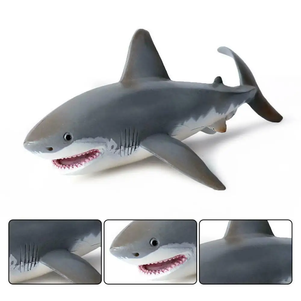 Tikroviška Baltasis Ryklys Formos Žaislas Realiomis Judesio Modeliavimo Vandenyno Pasaulio Gyvūnų Modelio Vaikams