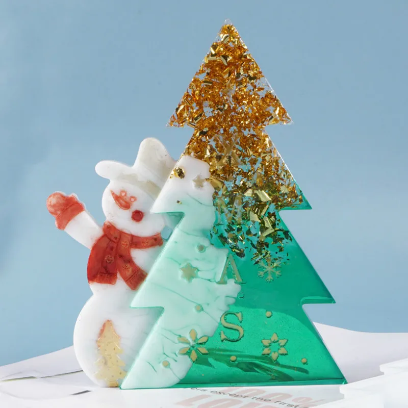 Kalėdų Šalis Dekoro Didelių Kalėdų Medžio Sniego Pelėsių Atostogų amatai Silikono Formos Derva Namų Puošybai