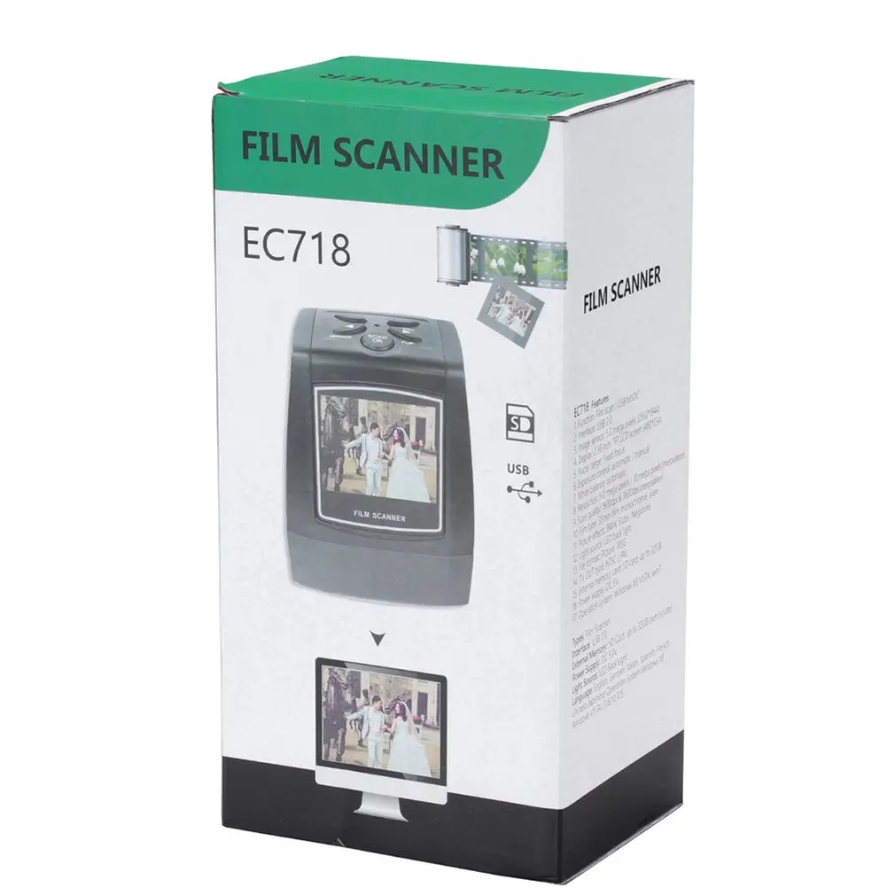 MINI 5MP 35mm 135mm Neigiamas Film Scanner Neigiamas Skaidrių Foto filmas Konvertuoja USB Kabelis LCD Skaidrių 2.4