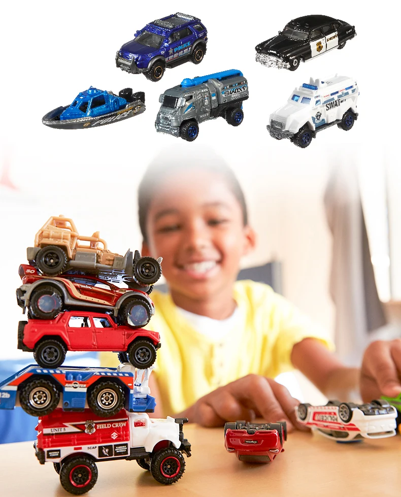 Degtukų dėžutė Automobilių Žaislas Metalo Modelio Automobilių 1:64 Greitosios pagalbos, Policijos Transporto priemonių Inžinerija Transporto priemonės 5 Automobilių Surinkimo Žaislai Berniukams Karšto Žaislai