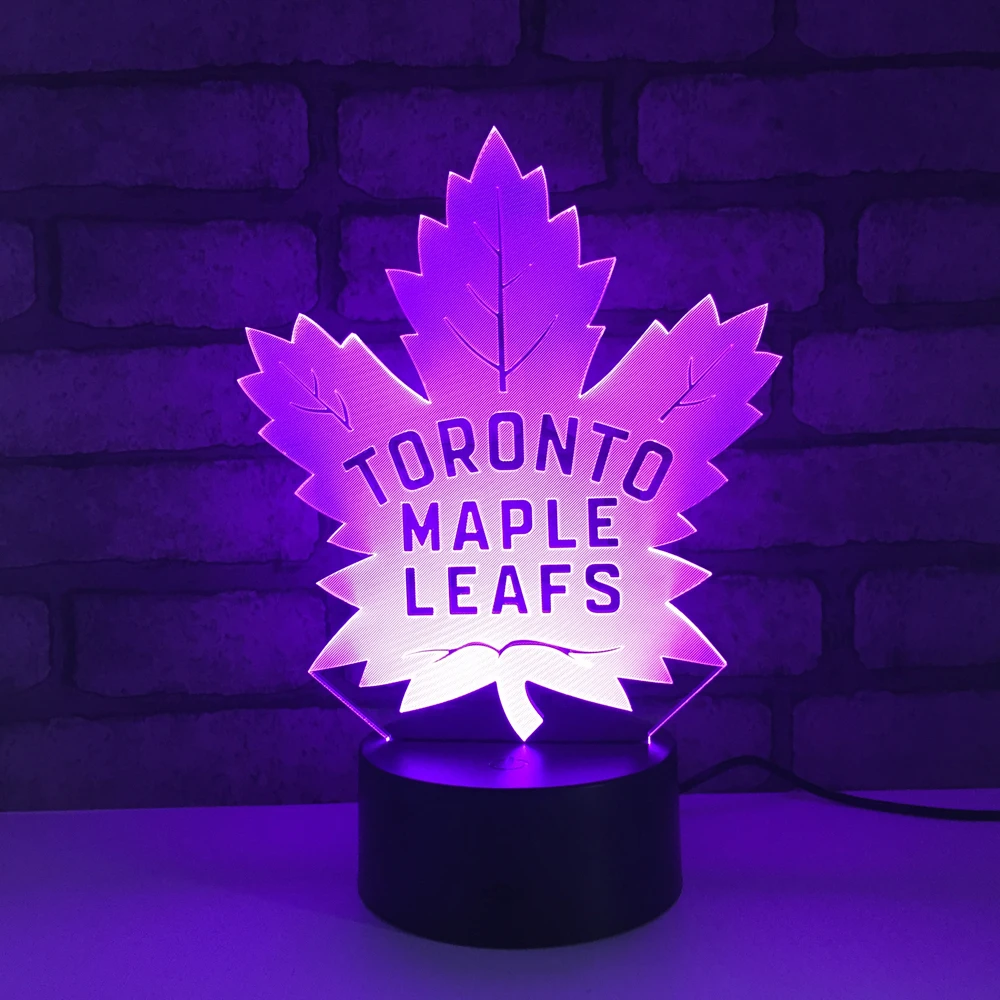 Toronto Maple Leaf LED RGB Naktį Šviesa 7 Spalvų Kaita, Stalas Šviesos Veiksmų Skaičius, PVC, Vaikams, Žaislai, Brinquedos Kalėdų Dovana