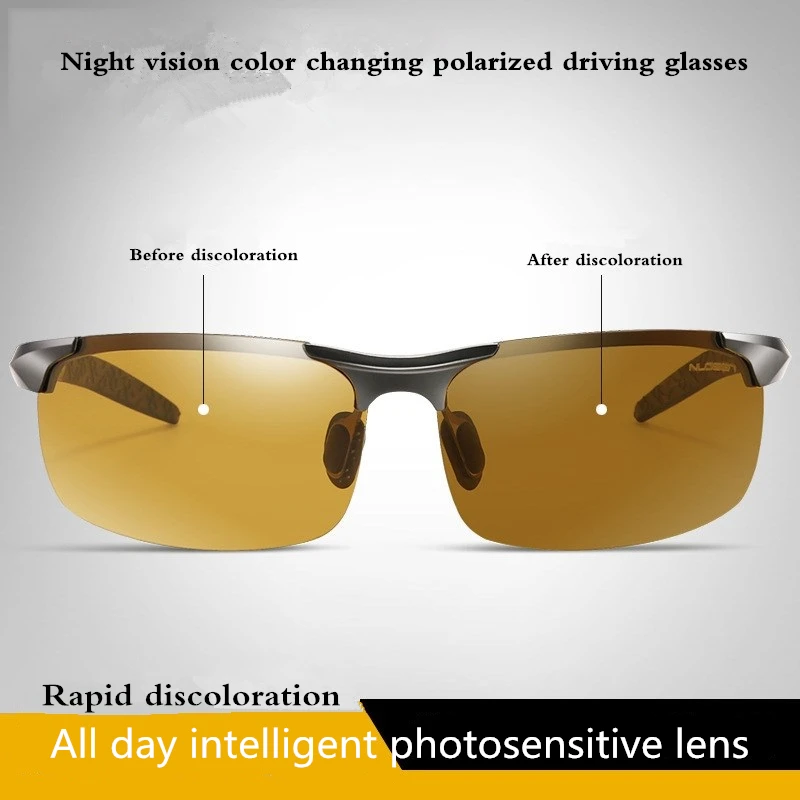 Mados naujų poliarizuota naktinio matymo akiniai Naktį saugos vairuotojo veidrodis Protingas geltona spalva, lęšiai Anti UV Sunglasse