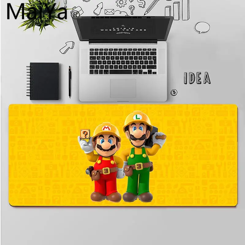 Maiya Aukščiausios Kokybės Super Mario, Luigi Natūralaus Kaučiuko Žaidimų kilimėlis Stalas Kilimėlis Nemokamas Pristatymas Didelis, Mouse Pad Klaviatūros Kilimėlis