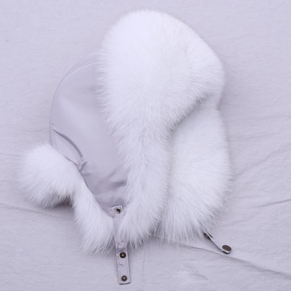 SUPPEV&STTDIO tikro Kailio Kepurę Moterims Gamtos Silver Fox Fur rusijos Ushanka Kepurės Žiemą Storas Šiltas Ausis Mados Bombonešis Bžūp
