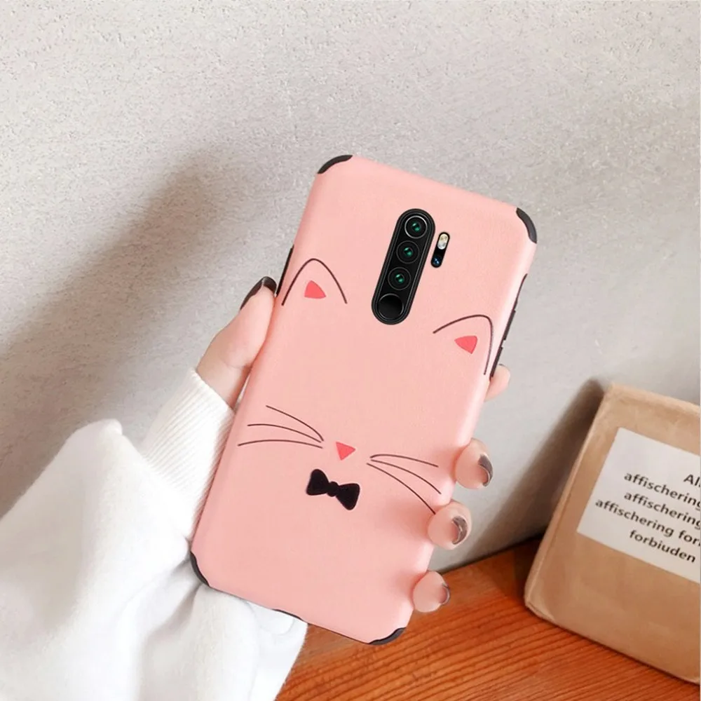 Mielas Animacinių filmų Katės Telefoną Atveju Redmi 8 Pastaba Coque 3D Iškilumo Matinis Galinio Dangtelio Xiaomi 9 8 8SE CC9 A3 A2 antidetonaciniai Fundas