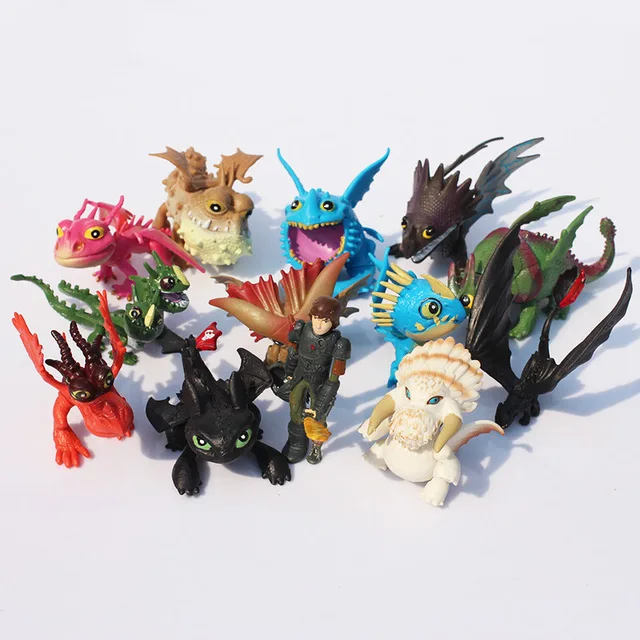 13 Vnt/set Dragon 2 5-10cm Toothless Veiksmų Skaičius, NightFury PVC Modelį, Vaikai, vaikams, žaislai