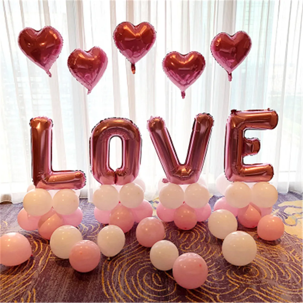 55pcs/set Meilės Laišką Balionas Valentino Dienos, Gimtadienio Pasiūlymas Išpažinties Vestuvių Dekoravimas Šalies Prekių