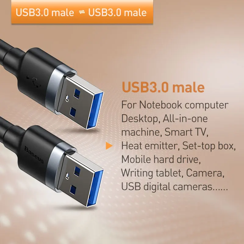 Baseus USB prailginimo Kabelis Kietojo disko Disko TV Box SSD USB 3.0 Male Į USB Micro-B Famale Vyrų Extender Duomenų Kabelis Laido Viela