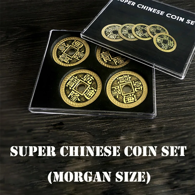 Super Kinijos Monetų Rinkinys (Qianlong, Morgan Dydis) Magija Gudrybės Moneta Atrodo Išnykti Magia Arti Iliuzijų Gudrybė Rekvizitai Mentalism