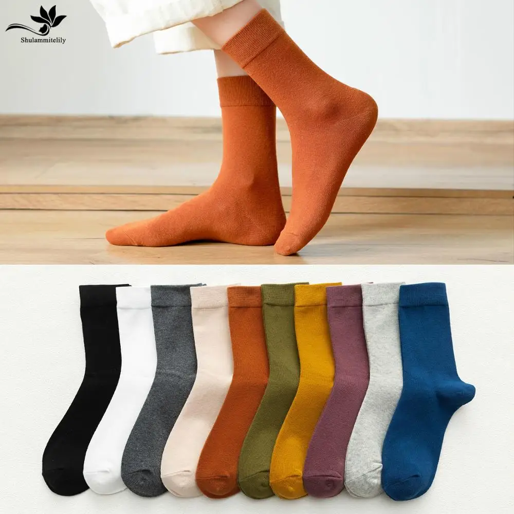 KARŠTO 6pieces =3pairs medvilnės kojinės rudenį ir žiemą šiltas moterų kojinės spalvingas Specialiųjų patogu Megzti Merginos Laisvalaikio Kojinės