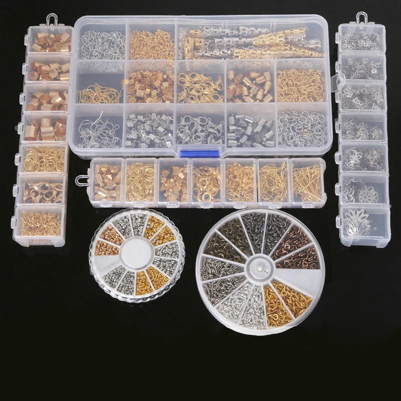 1 Dėžutė Metalo Papuošalai Priėmimo Faktų Rinkinys - Aukso, Sidabro Ir Bronzos Rose Aukso Ir Bronzos - Šuolis Žiedai - Omarų Užsegimas - Auskarai Kištukai