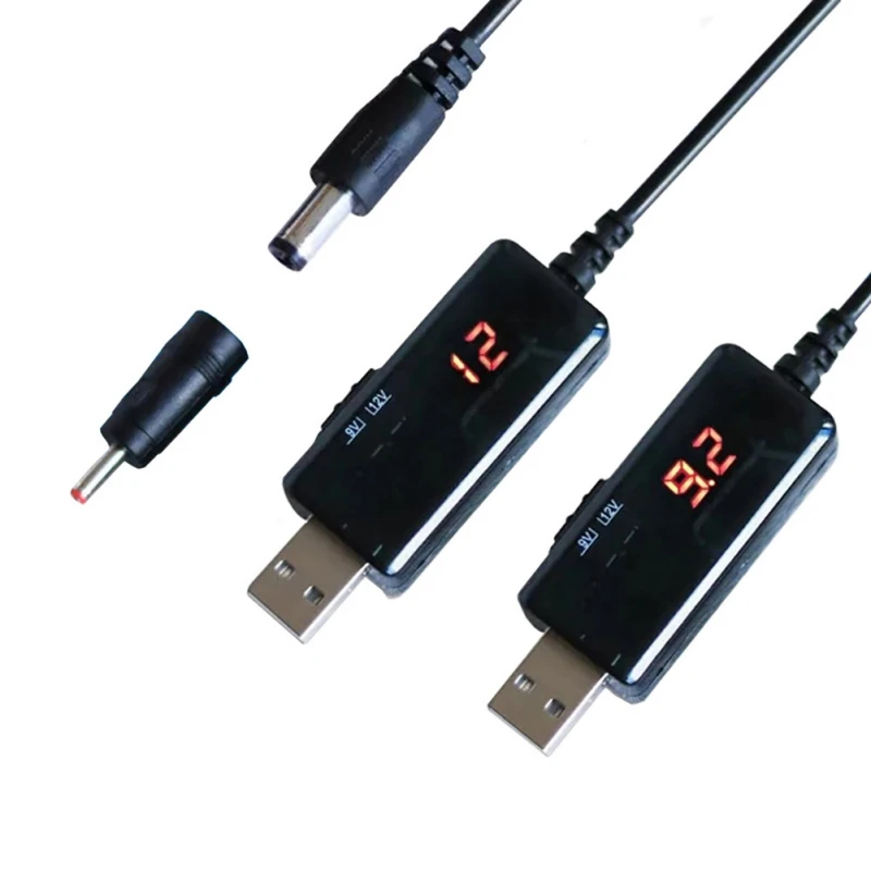 LED Ekranas Žingsnis Iki Stiprintuvas Kabelis USB Boost Konverteris Patogus 5V Prie 9V 12V USB Padidinti Modulis, Reguliuojamas Įtampos Keitiklis