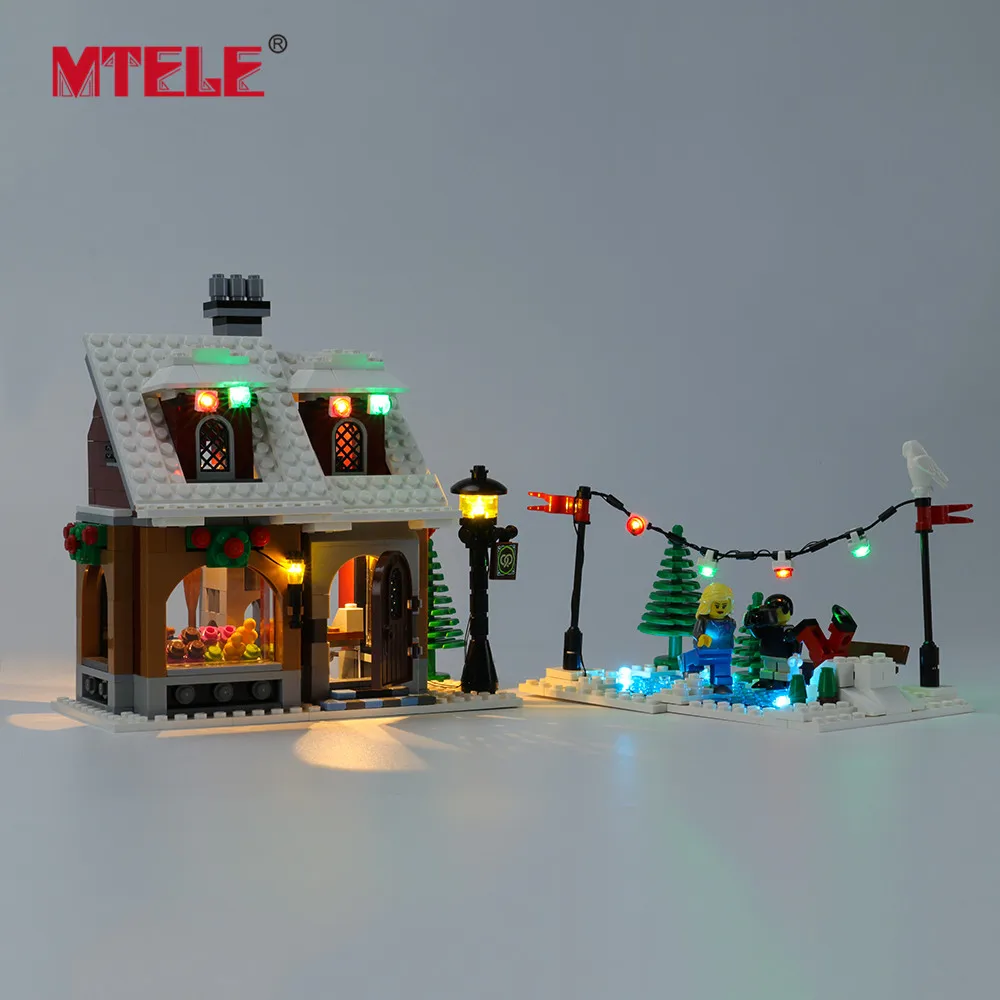 MTELE Prekės LED Šviesos Iki Rinkinys Kūrėjas Winter Village Bakery Žaislai Suderinama Su 10216