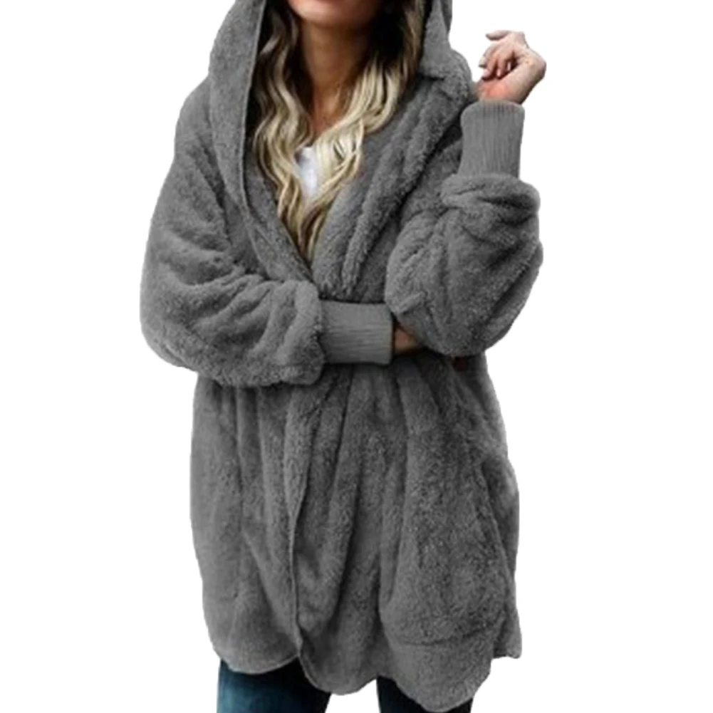 Žiemos Šiltas Moterų Mados Megztinis Kailis Ilgas, Purus Dirbtiniais Kailiais Kailis Europos Stiliaus viršutiniai drabužiai Kailis Hairry Cardigan Furry Outwear