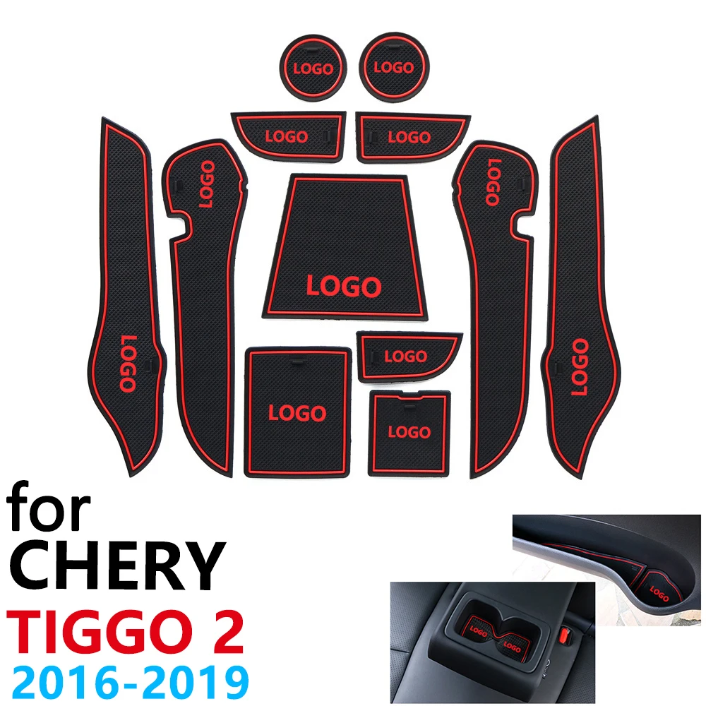 Anti-Slip Gumos Puodelio, Pagalvėlės, Durų Groove Kilimėlis Chery Tiggo 2 Tiggo2 Tiggo 3x MVM X22 DR3 2016~2019 Priedai kilimėlis telefono