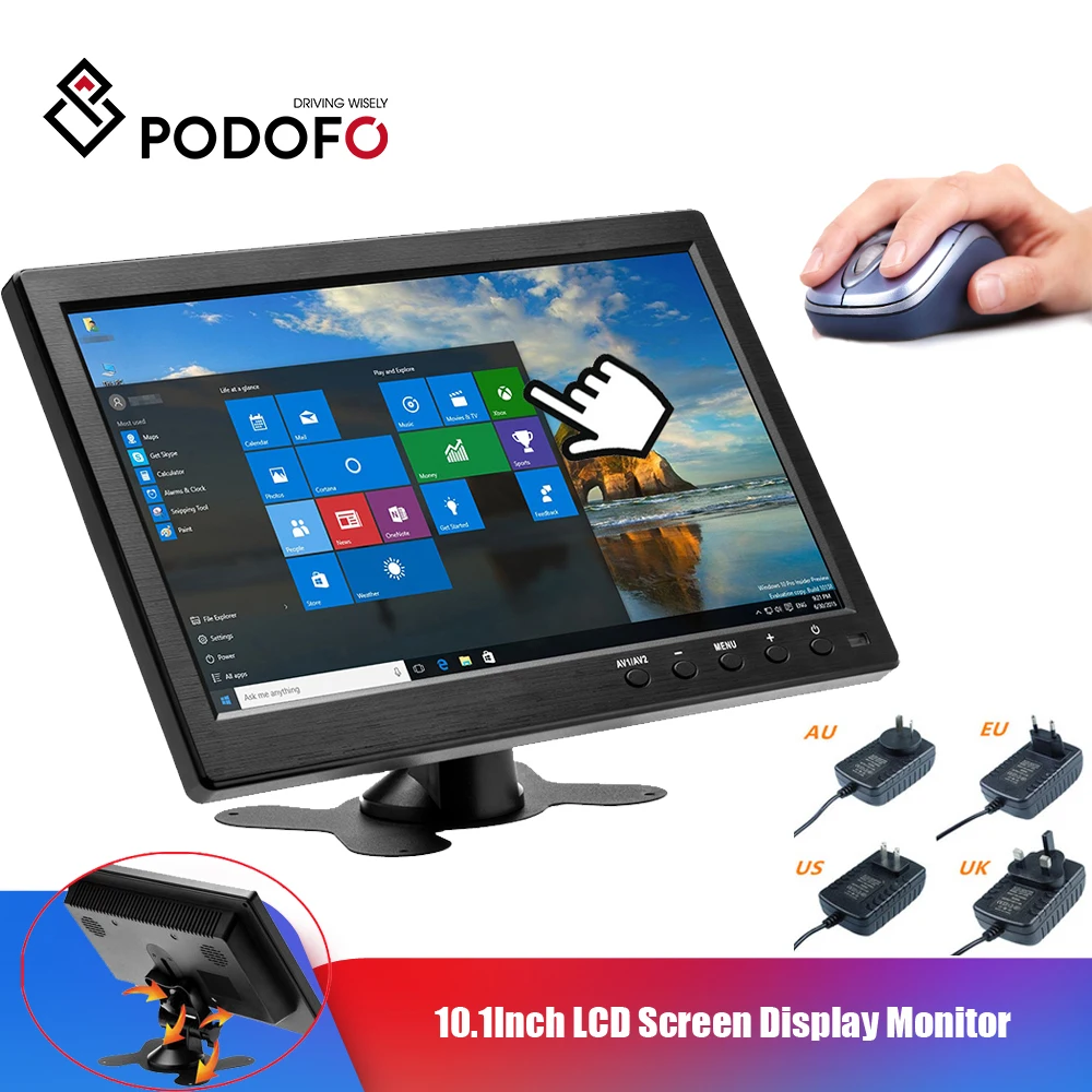 Podofo AUTOMOBILIŲ HD 1024*600 10.1 Colių Spalvotas TFT LCD Ekranas Plonas Ekranas Ekranas Sunkvežimių ir Autobusų Transporto priemonės Palaikymo HDMI VGA, AV, USB, SD Uosto