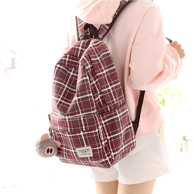 2019 naujo dizaino pledas lino merginos kuprinė moterims laisvalaikio krepšys paauglys mokyklos studentas knygos maišas kasdien pirkinių krepšys jauni