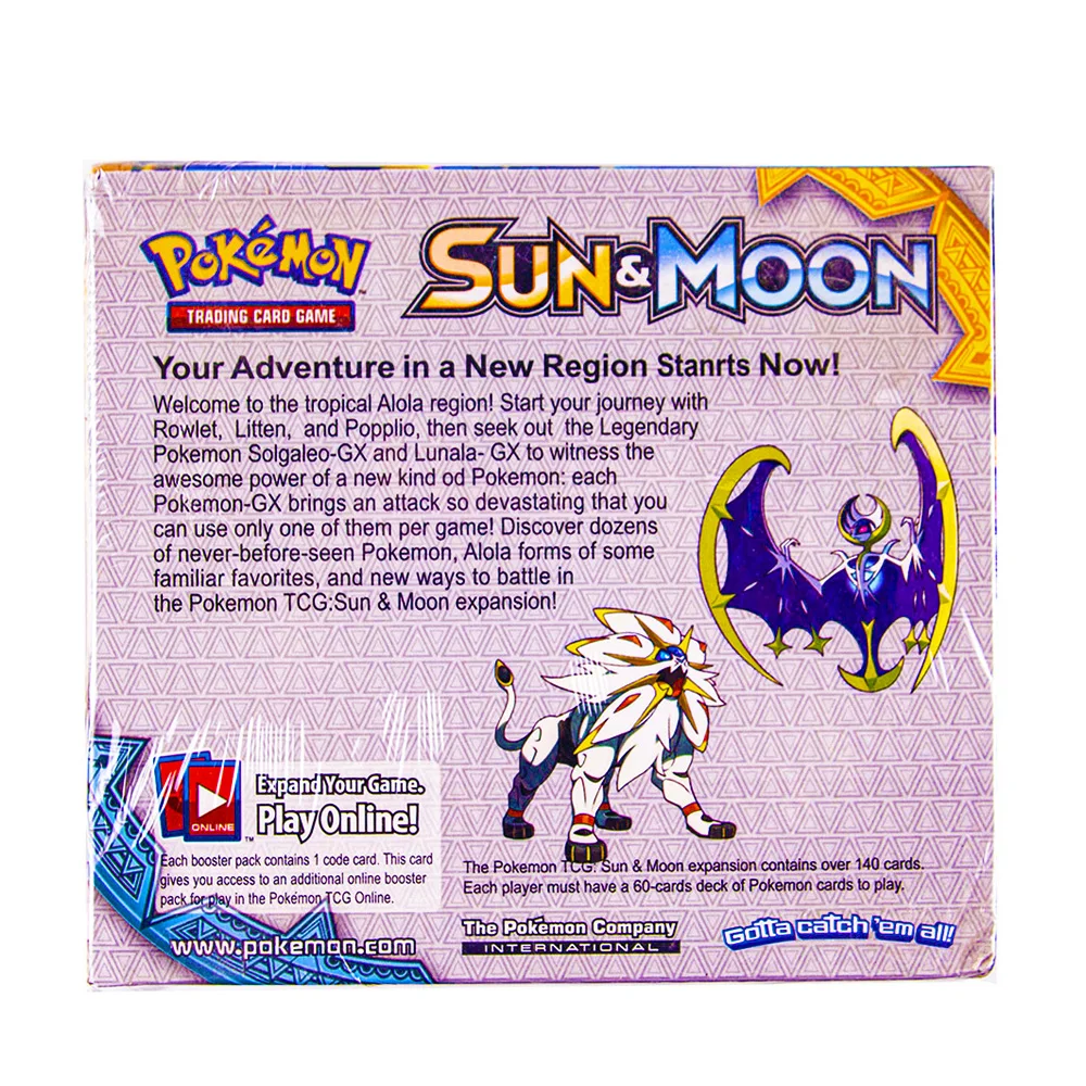 324pcs Pokemon TCG kortos: Sun & Moon Edition 36 Paketus Per Langelį, Kolekcines, Prekybos Kortų Žaidimas