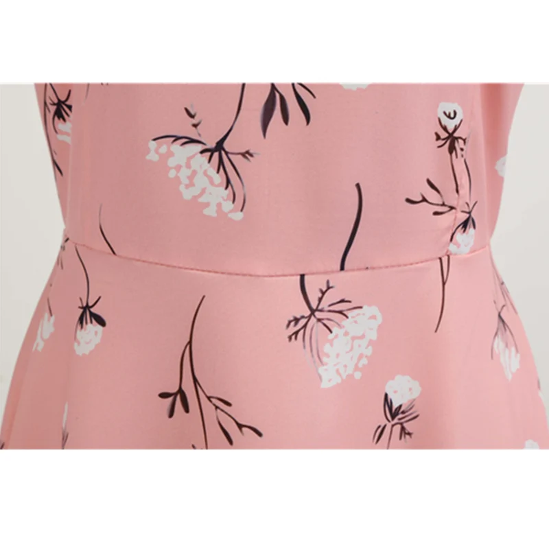 Bebovizi Moterų Drabužiai 2019 Shein Vintage Suknelė Atsitiktinis Vasaros Elegantiškas Biuras Vestidos Gėlių Spausdinti Rožinė Plius Dydžio Tvarstis