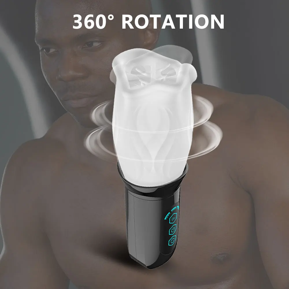 360° Sukimosi Blowjob Vibratorius Vyrų Masturbator Silikono Minkštas Pūlingas Uždelsta Ejakuliacija Erotika Suaugusiems, Vibratoriai Sekso Žaisliukai Vyrams