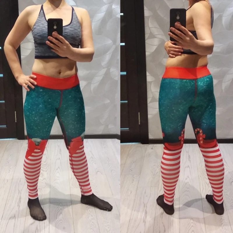 Kalėdų Kelnės Ropa Mujer Fitneso Antblauzdžiai Moterims, Liesas Aukšto Juosmens Kvėpuojantis Treniruotės Spausdinti Tampri Kelnių Leggins Mujer