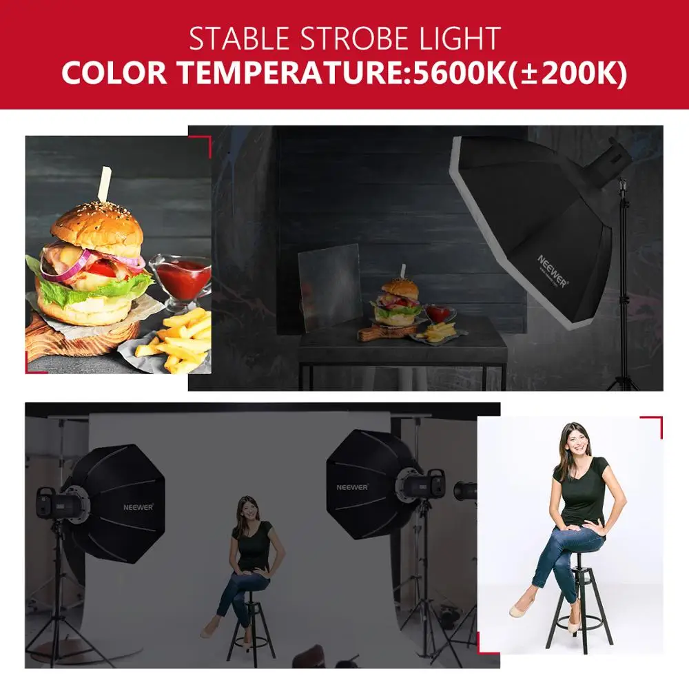 Neewer S101-300W Profesionalus Studija Monolight Strobe Flash Šviesos 300W 5600K su Modeliavimas Lempos, Aliuminio Lydinio