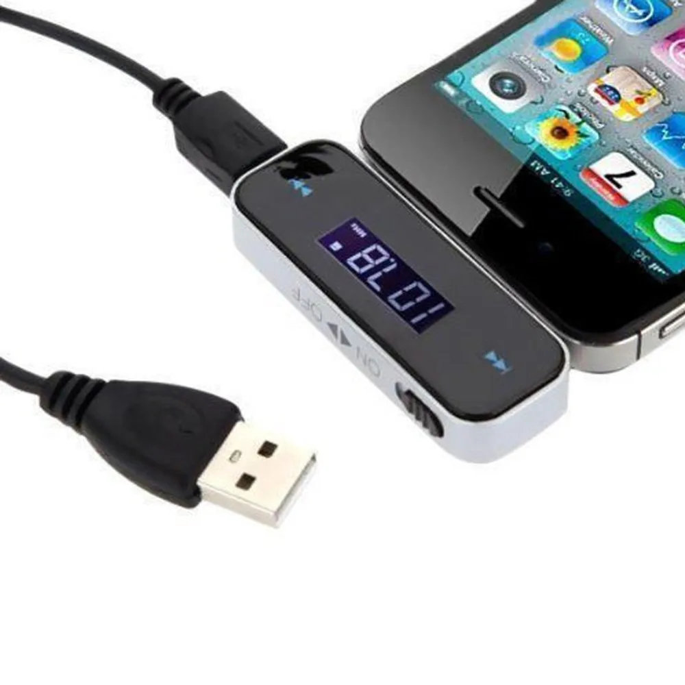 3.5 mm, FM Siųstuvas, Bevielio Radijo ryšio Adapteris Su Statyti Įkraunamą Bateriją, skirta iPhone Automobilinis MP3 Muzikos Grotuvu, FM Moduliatorius