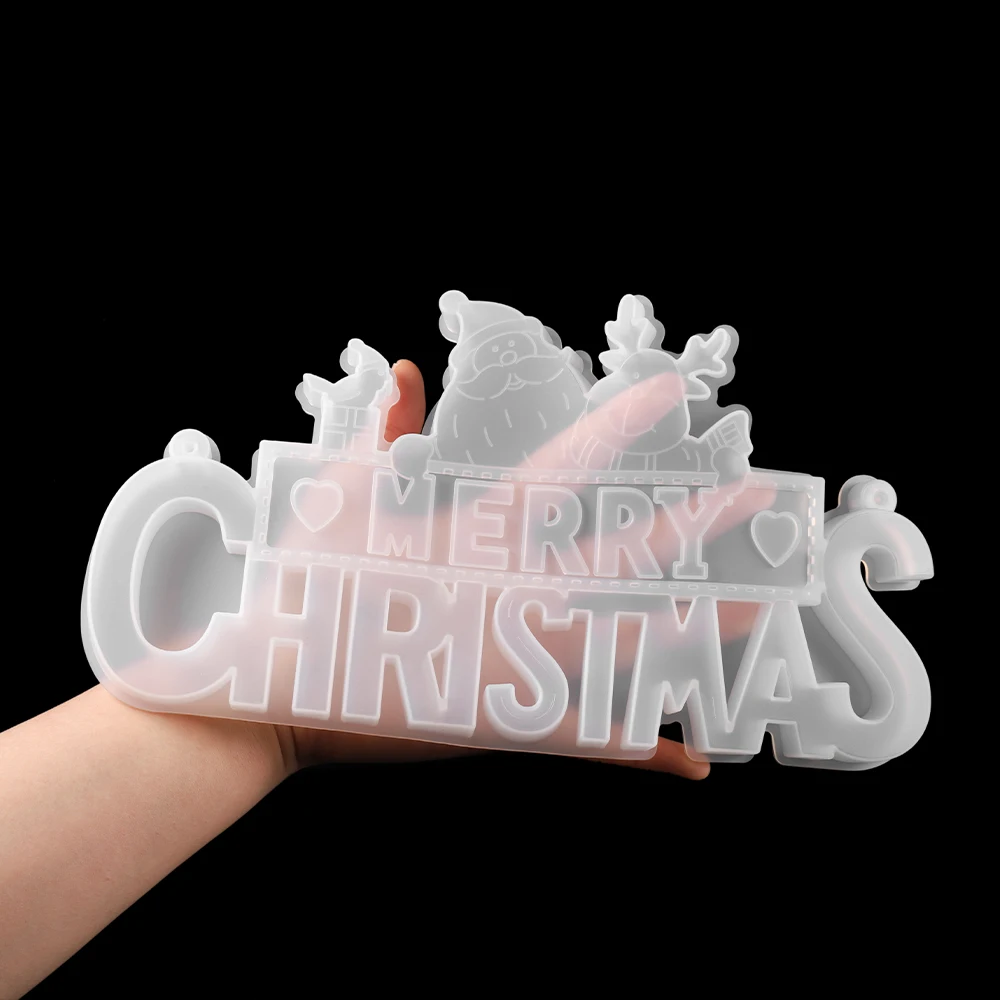 Linksmų Kalėdų Kristalų Epoksidinės Dervos Pelėsių Kalėdų Santa Laišką Sąrašas Apdailos Silikono Formos 
