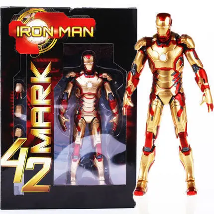 Marvel Keršytojas Geležinis Žmogus 2 Mark MK 42&MK43 PVC Veiksmų Skaičius, Kolekcines, Modelis Žaislai 18cm