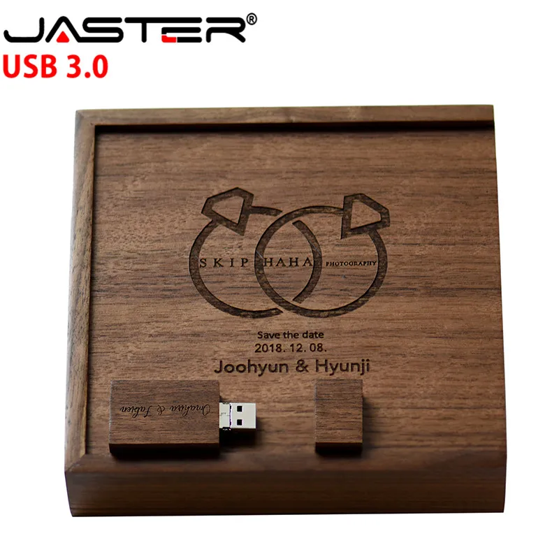 JASTER medinis nuotraukų albumą USB 3.0 flash drive pendrive 4GB 32GB 64GB 128GB U disko fotografijos dovana 2 1 sąsaja （nemokama LOGO）