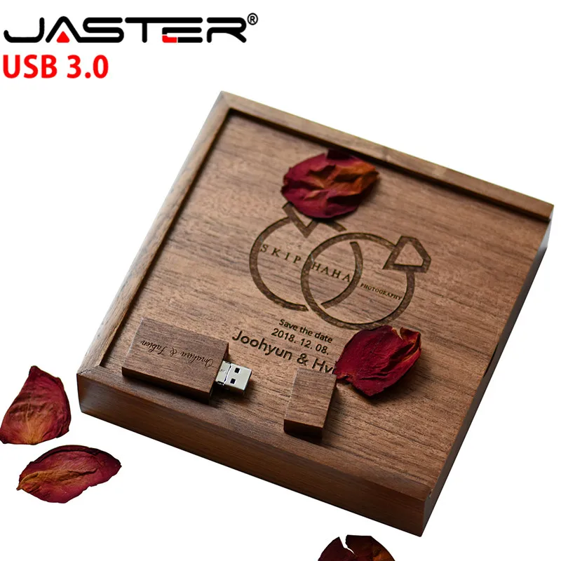 JASTER medinis nuotraukų albumą USB 3.0 flash drive pendrive 4GB 32GB 64GB 128GB U disko fotografijos dovana 2 1 sąsaja （nemokama LOGO）
