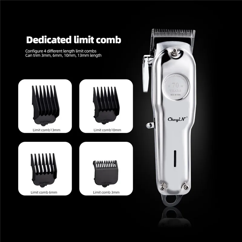 CkeyiN belaidžio plaukų žoliapjovės 0mm USB Įkraunama plaukų clipper Nerūdijančio plieno ašmenys plaukų pjovimo staklės BarberHair Žoliapjovės