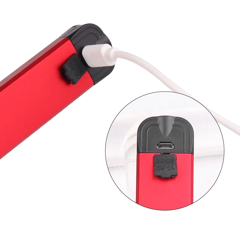 Galingas COB LED Darbo Šviesos Magnetinis Žibintuvėlis USB Įkrovimo Torch White/ Red Light Žibintuvėlis su įmontuota Baterija