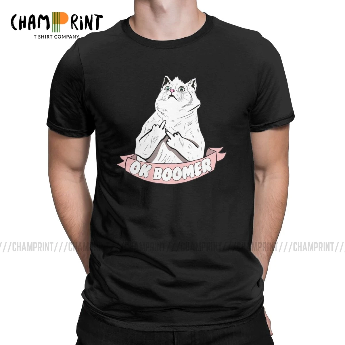 Vyrai T-Shirt GERAI Boomer Juokinga Grynos Medvilnės Tees Trumpas Rankovės Funny Cat Gerai Meme T Marškinėliai Apvalios Apykaklės Viršūnes Originalas