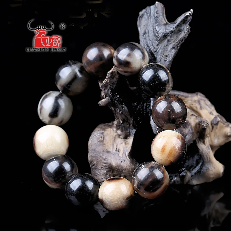22mm natūralus juodas gėlių jakų ragų kraujo šilkas yra apvalios kibirą granulių vertus string aukštos kokybės 