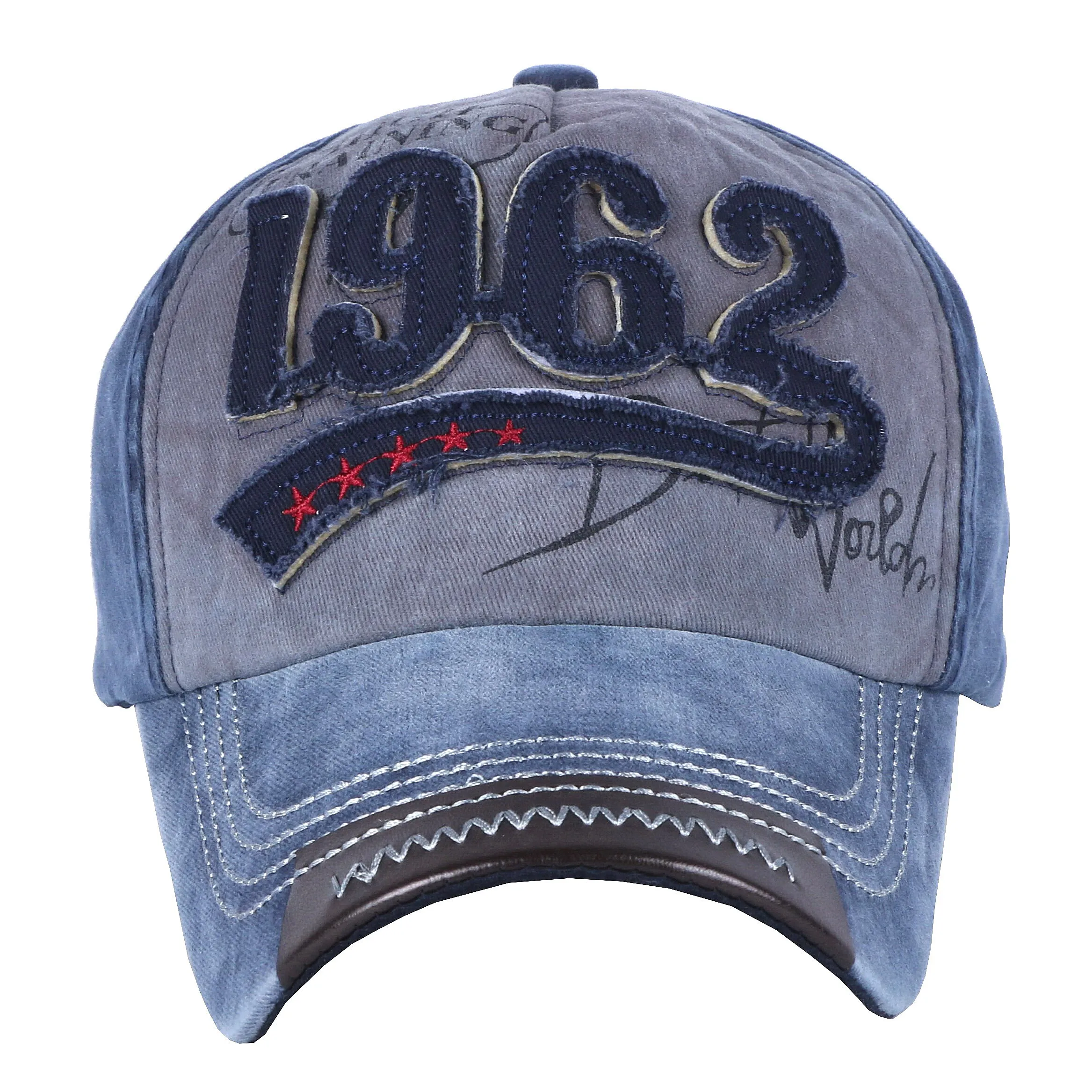 Didmeninės nauja kepurė hat siuvinėjimo 1962 star modelis vintage stiliaus wome vyrų beisbolo kepuraitę
