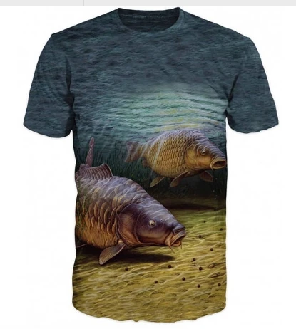 Nauja vasaros 3D atspausdintas žuvų modelis vyrų ir moterų laisvalaikio T-shirt Mados tendencija jaunimo kietas vyriški t-shirt Hip-hop trumpas rankovės