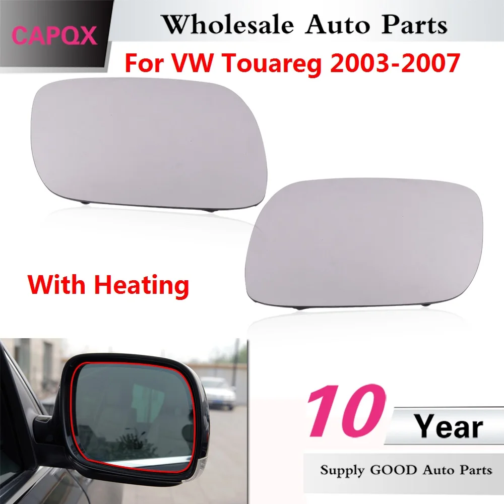 CAPQX su šildymo Už galinio vaizdo Veidrodėlio Stiklas VW Touareg 2003 2004 2005 2006 2007 Galinio vaizdo veidrodis, stiklas Kairę arba į Dešinę